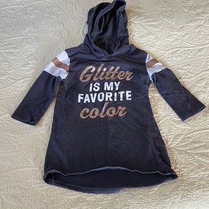 Glitter hooded tee